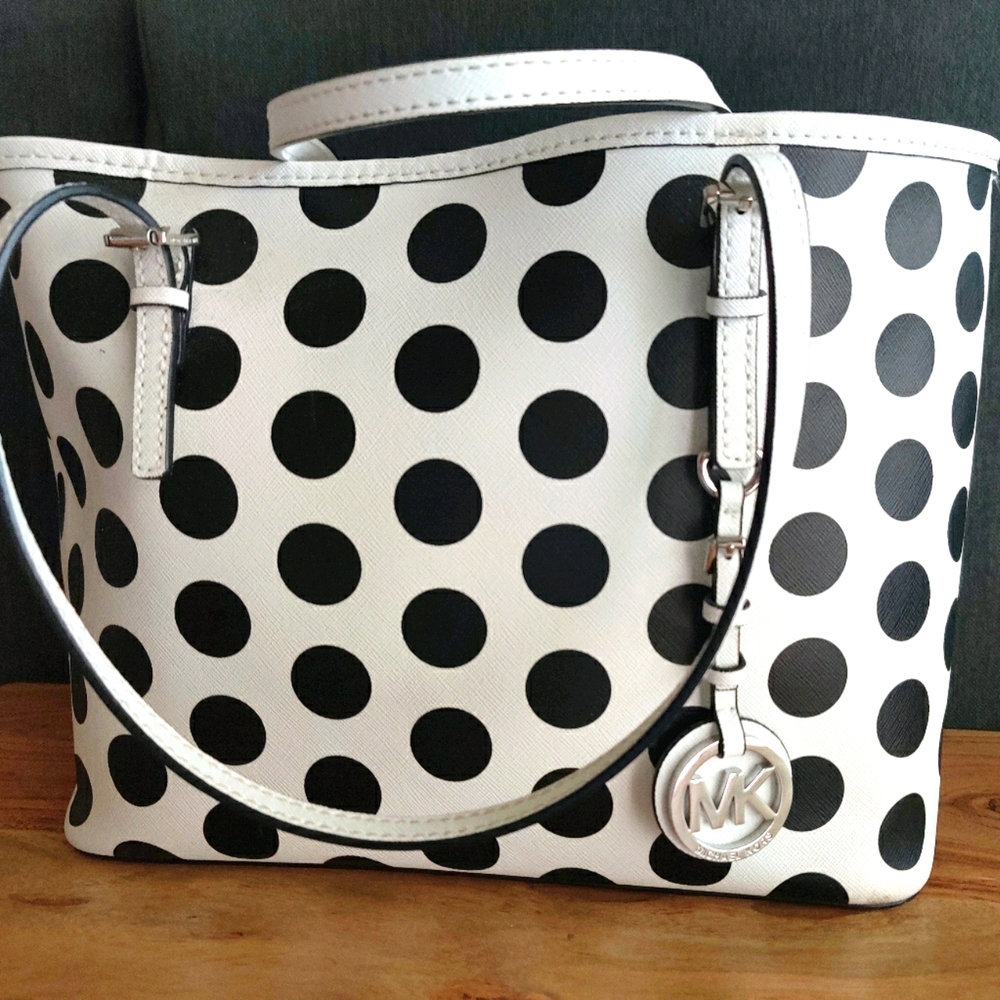 Michael Kors Jet Set Small Travel Tote Dot Leather